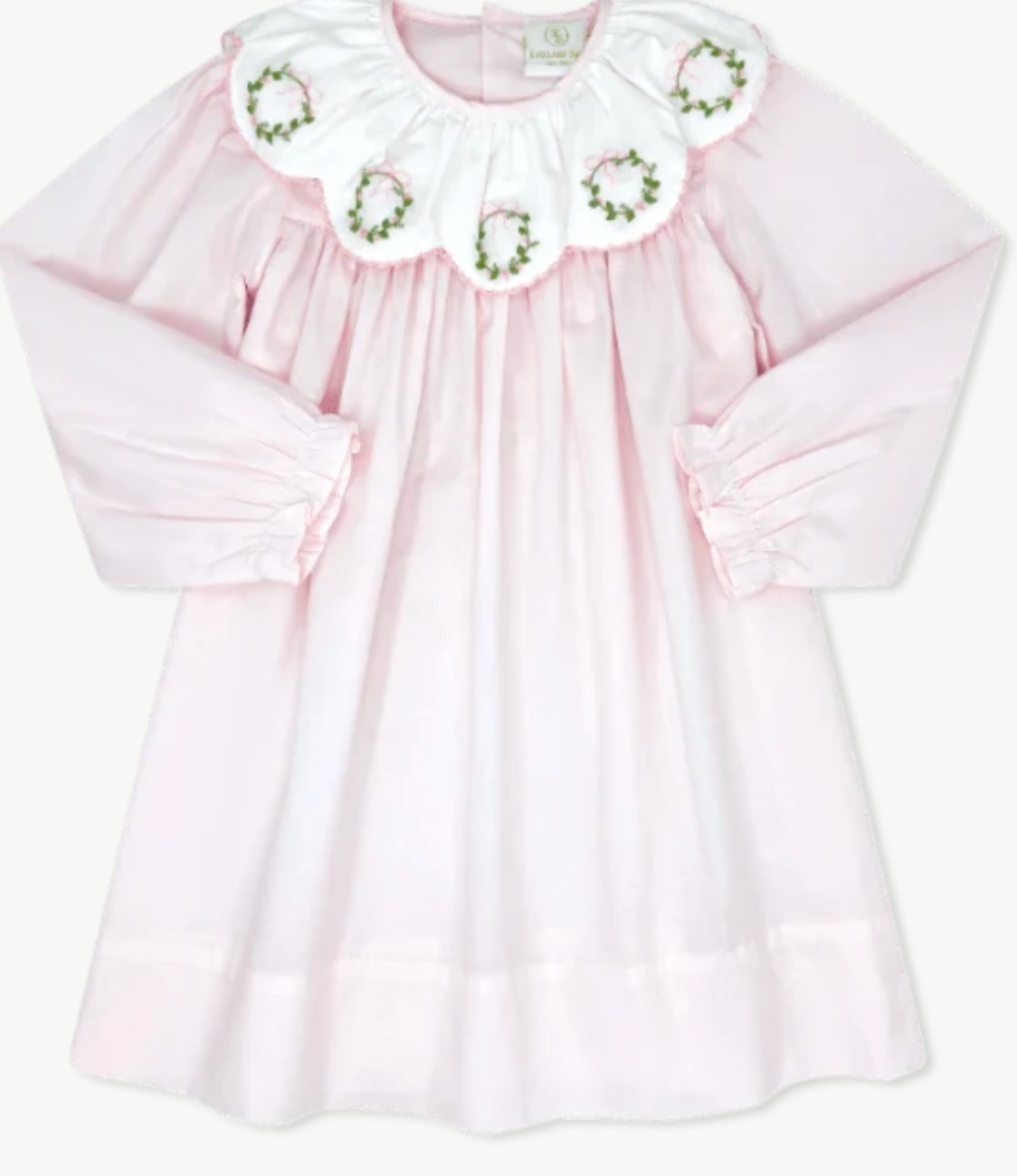 Chloe Dress Blessings Pink Batiste, Wreaths