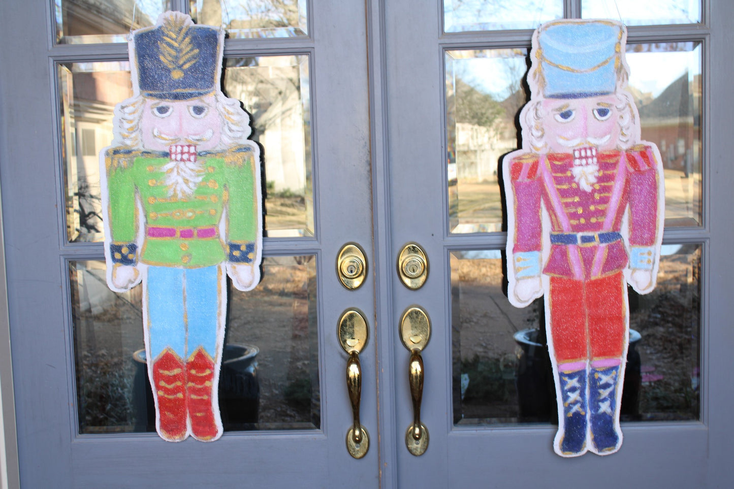 14x36" HP Door Décor, Nutcrackers w Glitter Finish - Persnickety Shop