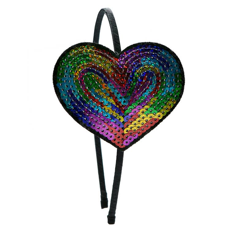 Large Sequin Heart Headband: Light Pink - Persnickety Shop