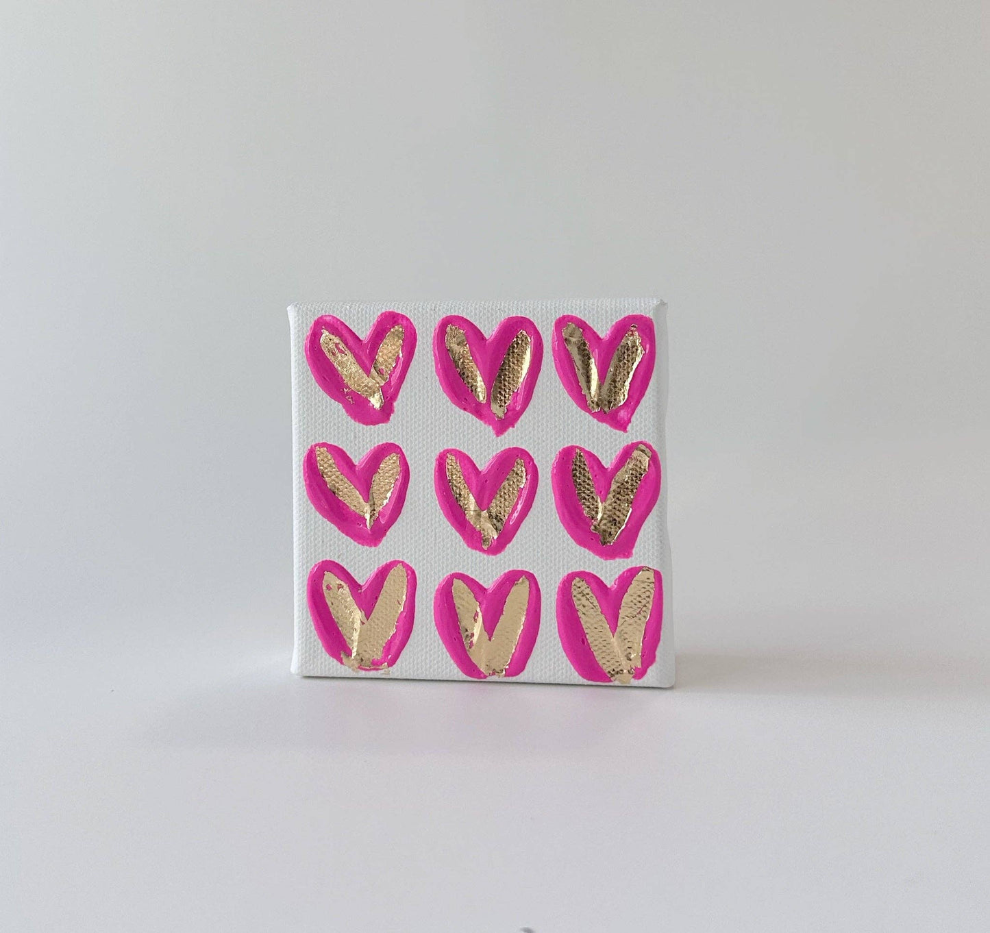 4x4 Pink Hearts Canvas - Persnickety Shop