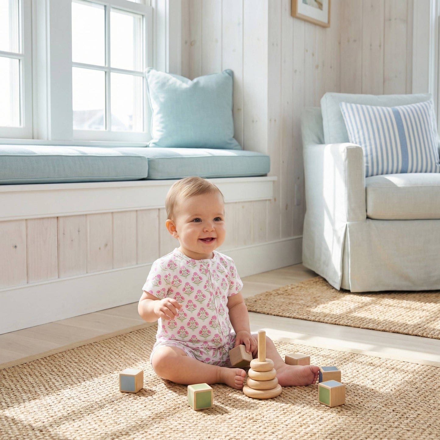Pink Posy Short Sleeve & Shorts Bamboo Sleeper