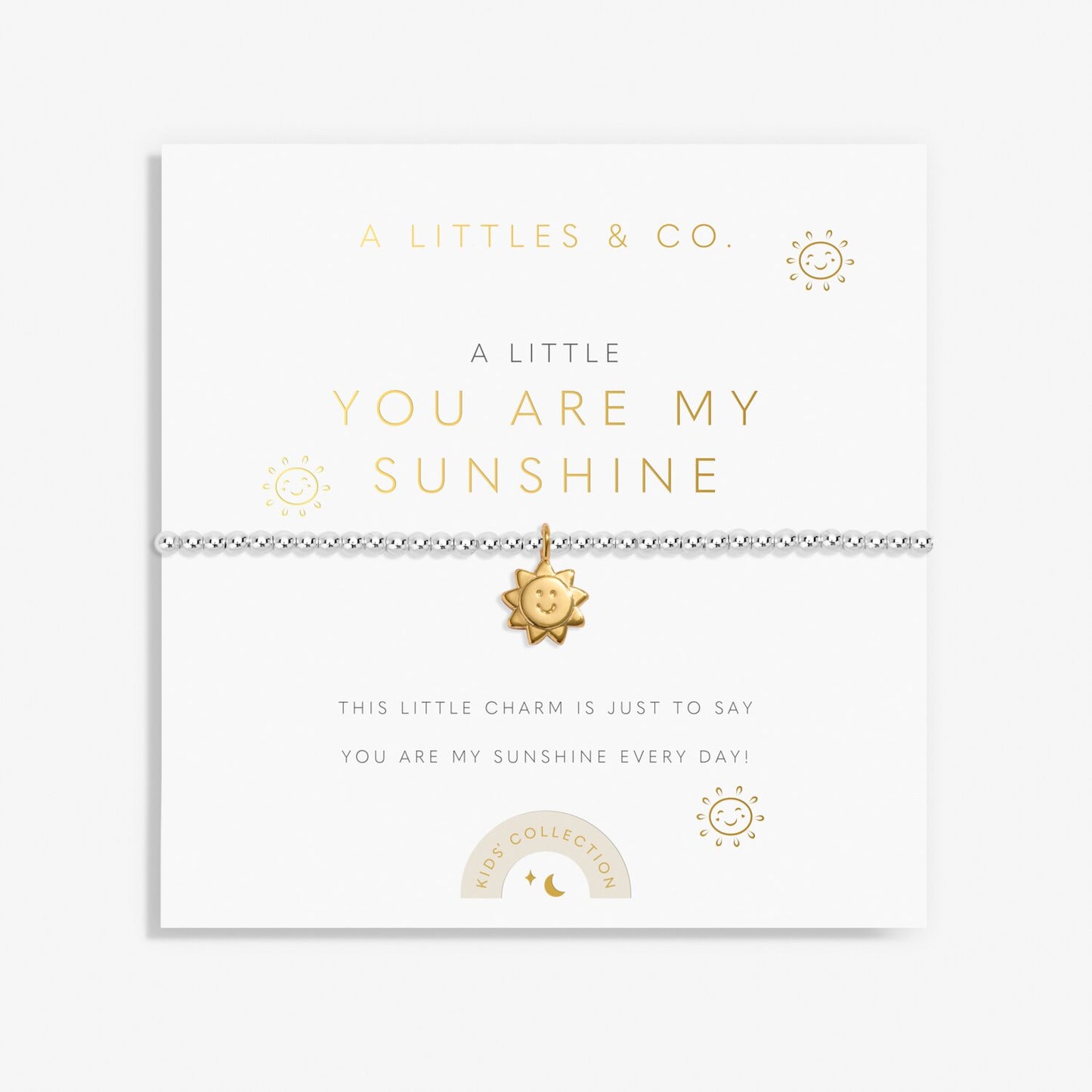 PREORDER A Littles & Co. Kids' Kids' A Little 'You Are My Sunshine' Bracelet In Silver And Gold-Tone Plating