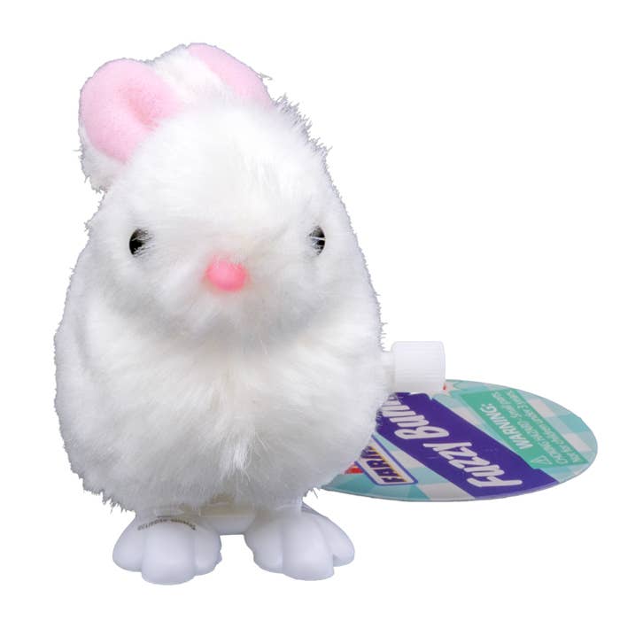 Farm Fresh White Fuzzy Bunny Wind Ups, Spring, Easter - Persnickety Shop