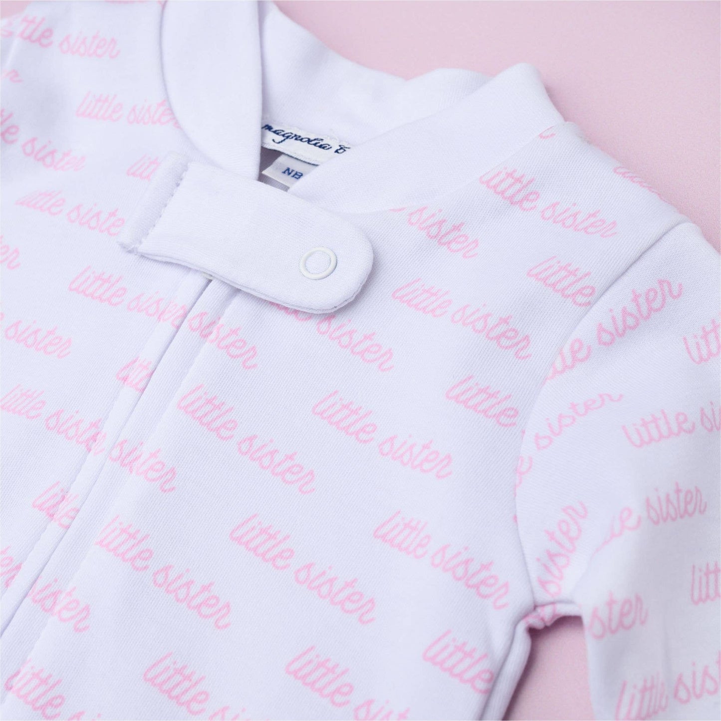 Little Sister Print Zip Footie: Preemie - Persnickety Shop