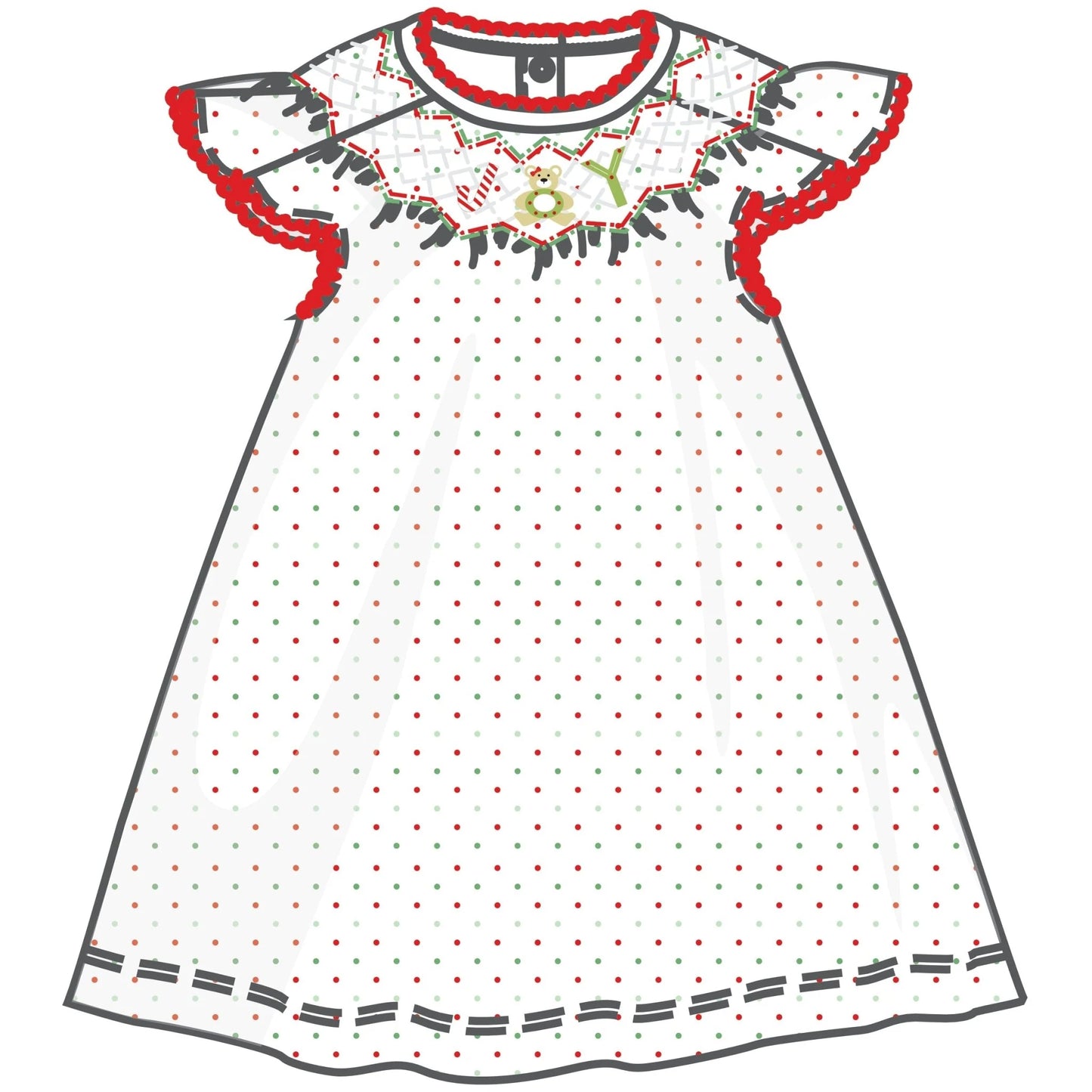 Christmas Joy Classics Bishop Flutters Dress - Red Girl - Persnickety Shop