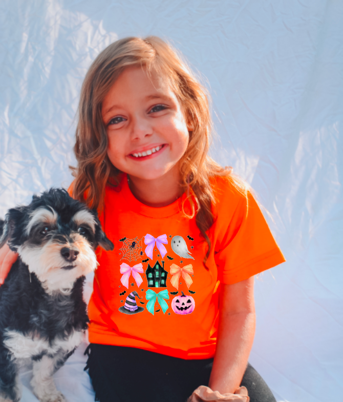 YOUTH Colorful Halloween Coquette Tee Fall Kids : YOUTH XS - Persnickety Shop
