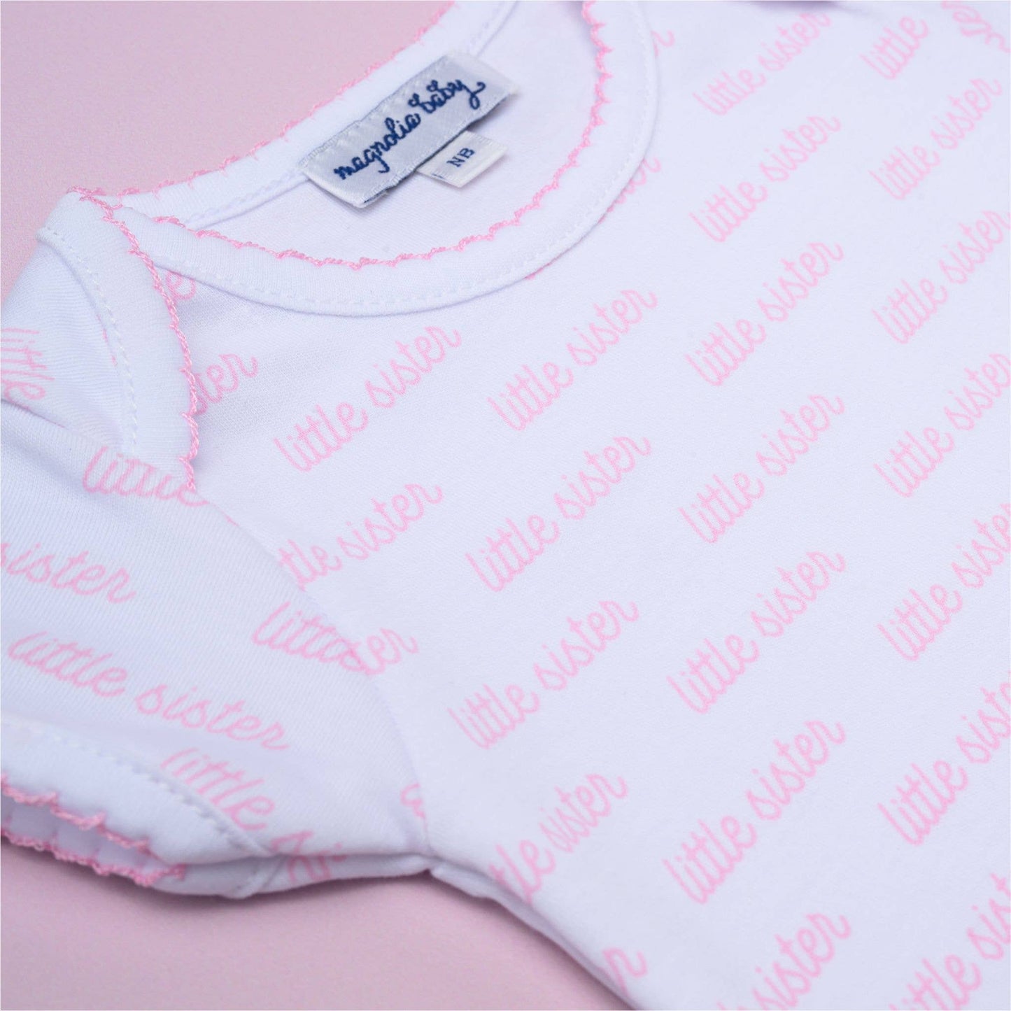 Little Sister Print Short Sleeve Bodysuit: 3 Months - Persnickety Shop