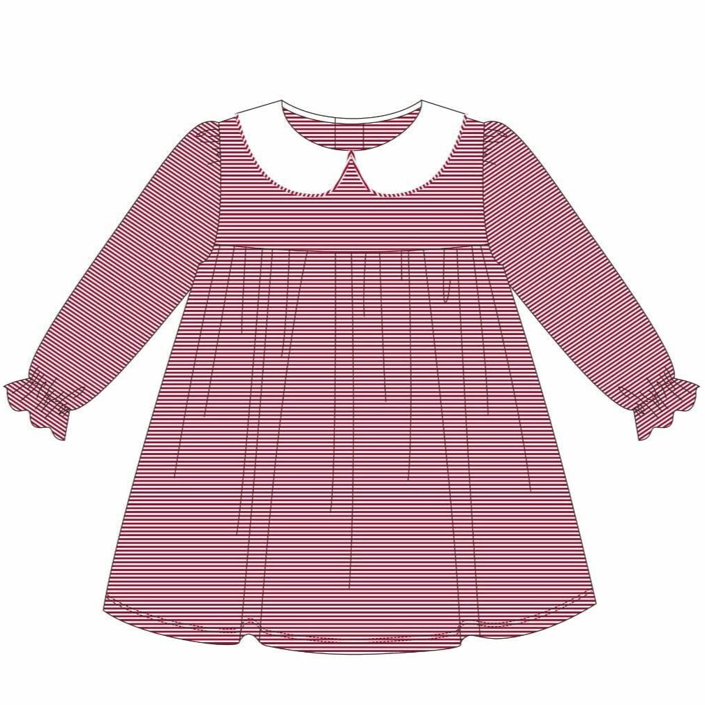 PRE-ORDER | Lottie Dress - Red Stripe by Jellybeans Smock Candy - Persnickety Shop