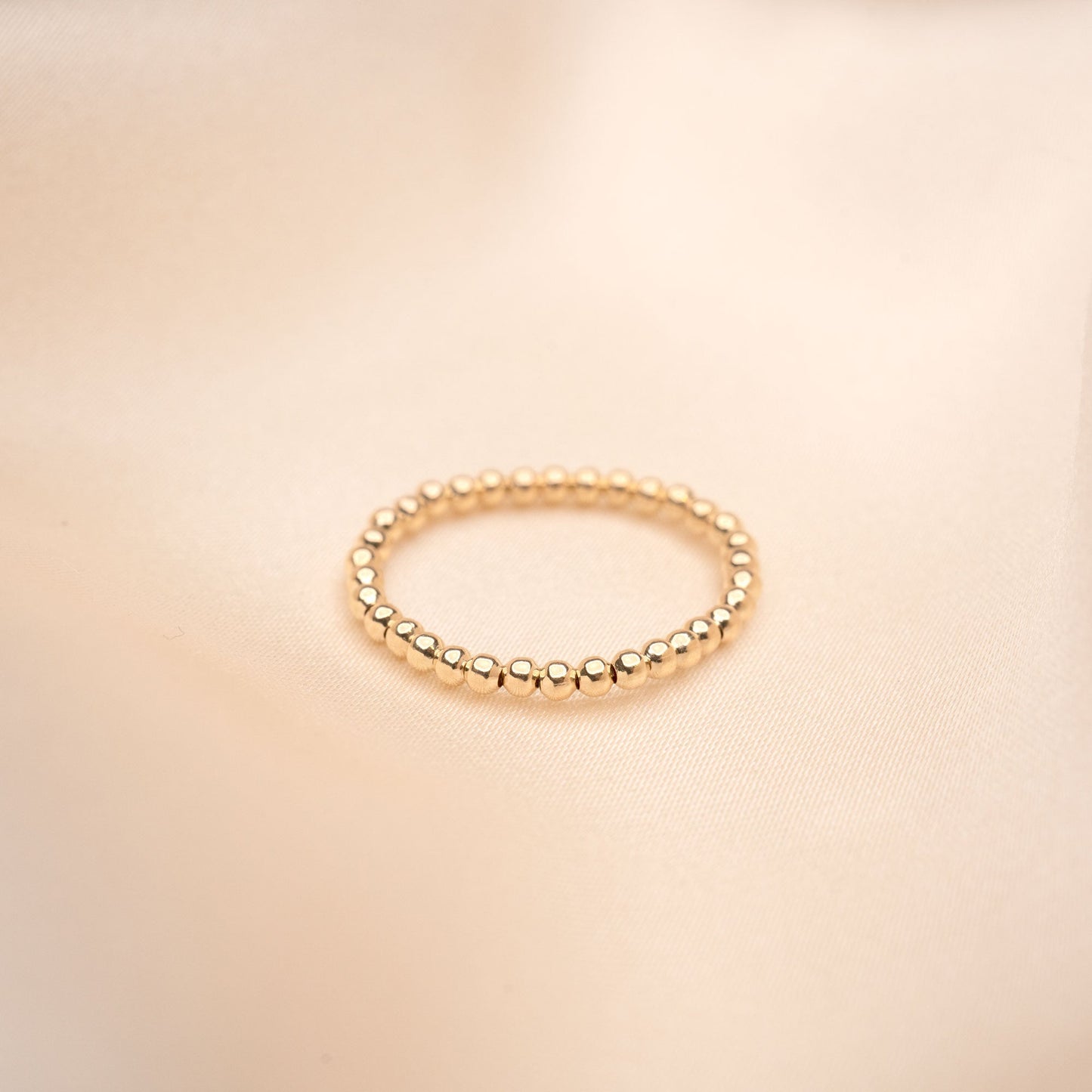 Gold Beeded Stretch Rings 3MM - Persnickety Shop