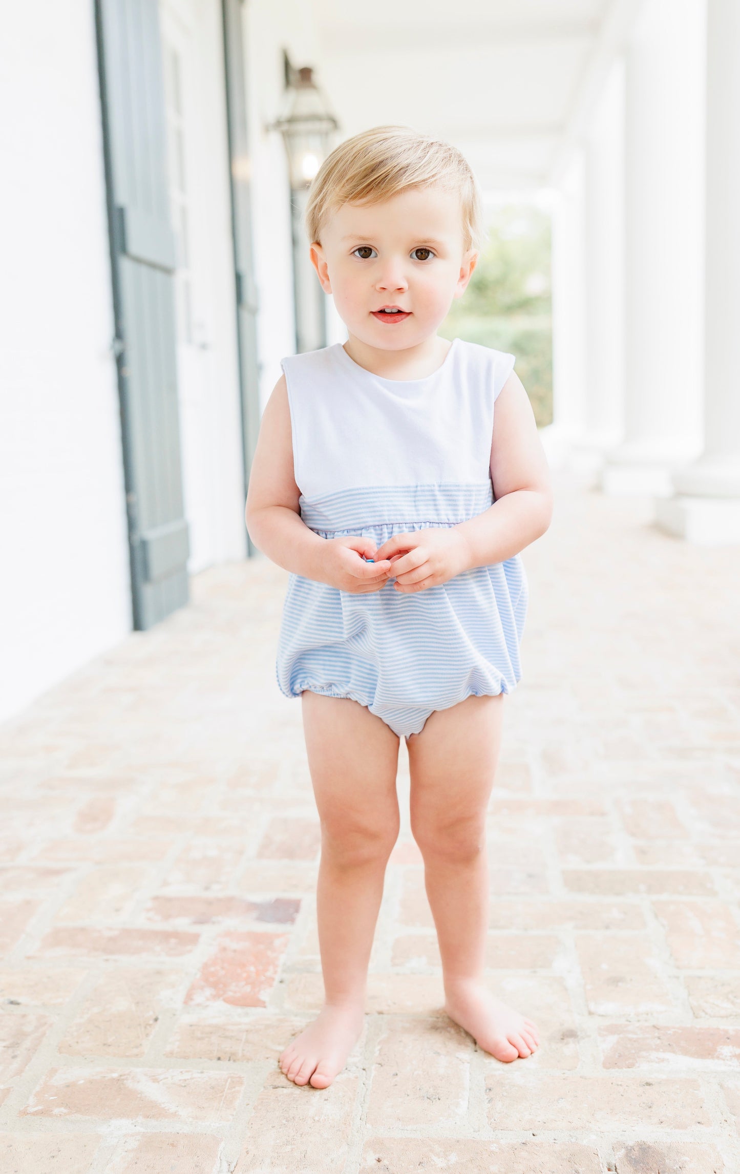 Jellybean Boy Benjamin Bubble- Light Blue Stripe - Persnickety Shop