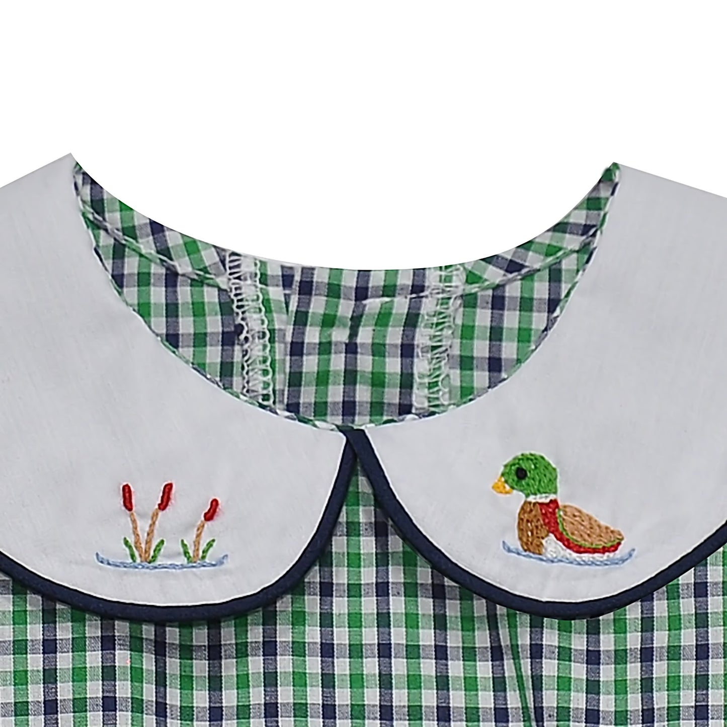PRE-ORDER Navy Plaid Riley Short Set - Ducks