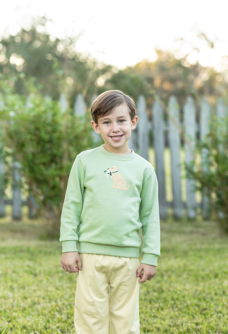 Trotter Street Kids French Terry Pullover- Dog and Duck