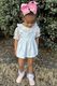 Wee Ones White/Lilac King Moonstitch Grosgrain Hair Bow with Contrasting Wrap - Persnickety Shop