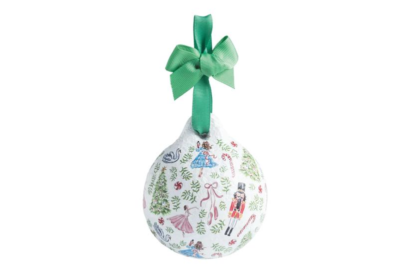 Tossed Pattern Nutcracker Papier-Mâché Ornament
