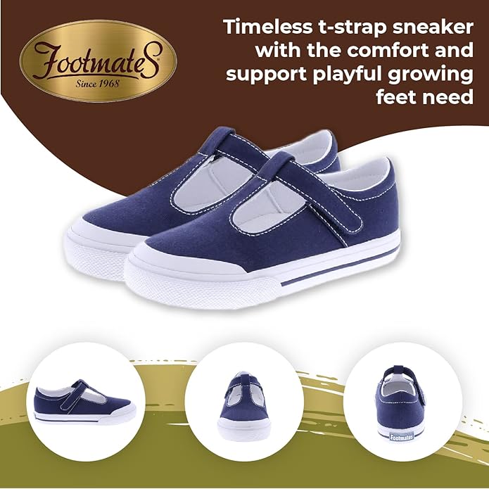 Footmates Drew T-Strap Leather Sneaker- Rose - Persnickety Shop