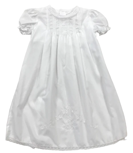 Petit Ami Pleated Day Gown with Hand Embroidery & Lace Detail - Persnickety Shop