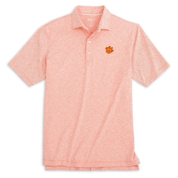 Johnnie-O Clemson Lyndonn Jr. Striped Jersey Performance Polo - Persnickety Shop
