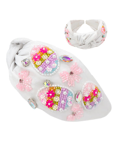 Girl's White Easter Egg Headband - Persnickety Shop