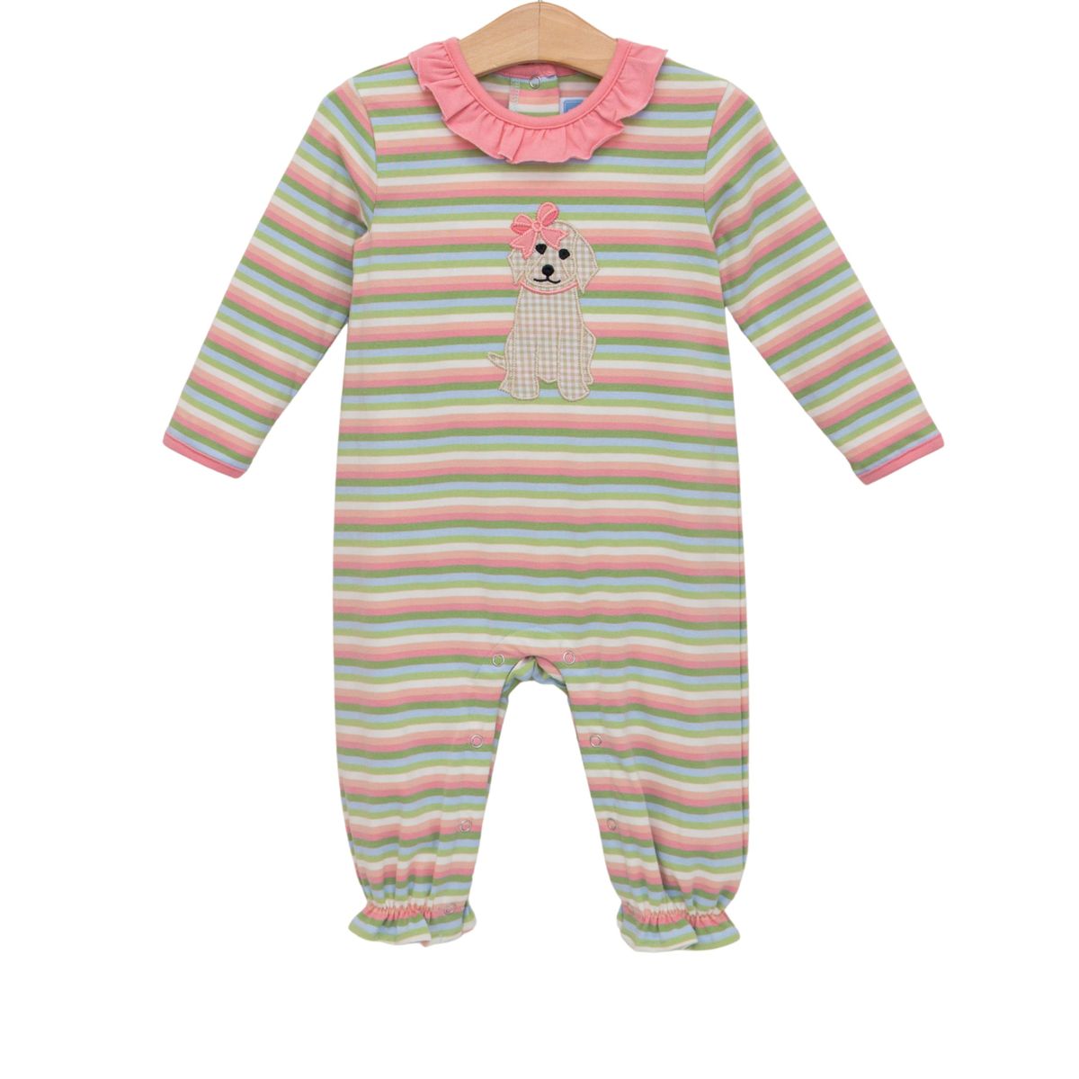 Trotter Street Kids Girl Puppy Ruffle Romper