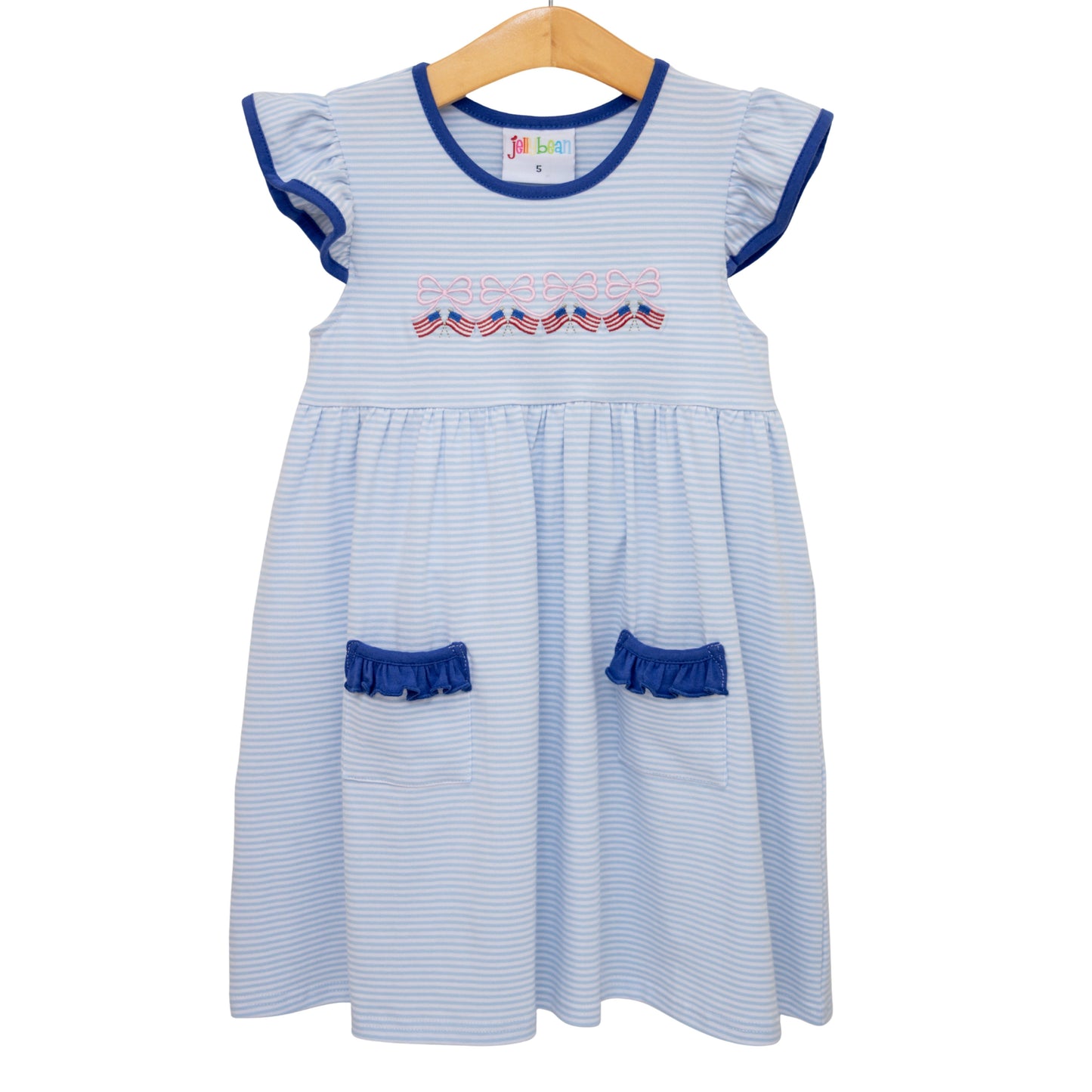 Jellybean Let Freedom Ring Ruffle Pocket Dress