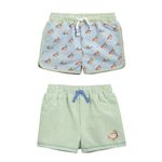 Stripe Embroidered Duck Boys Swim Trunks - Persnickety Shop