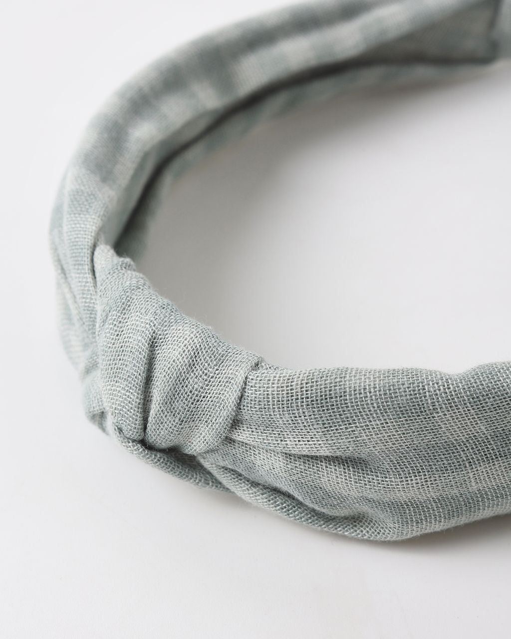 KNOTTED HEADBAND GREEN GINGHAM - Persnickety Shop