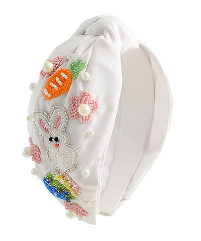 Girl's White Easter Bunny Headband - Persnickety Shop