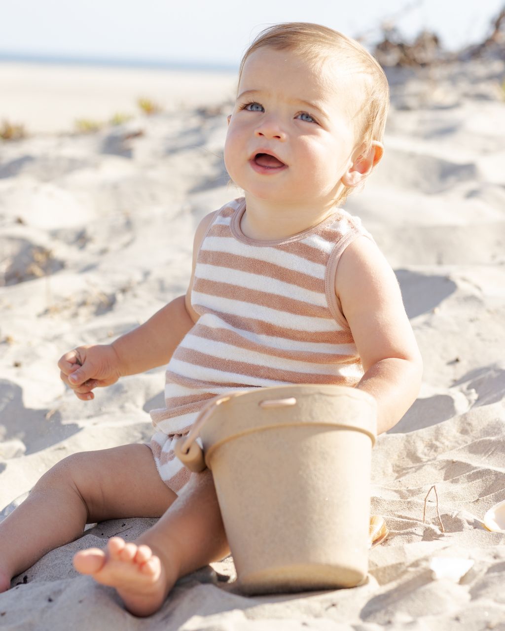 Terry Tank + Short Set || Latte Stripe - Persnickety Shop