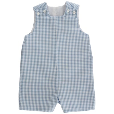 The Bailey Boys Light Blue Check John John Short with Tab - Persnickety Shop