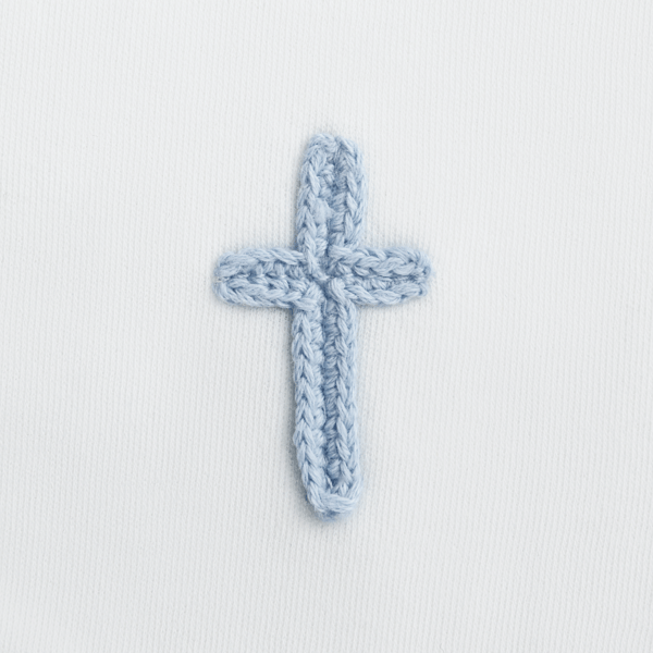 Blue Crochet Cross Bib - Persnickety Shop