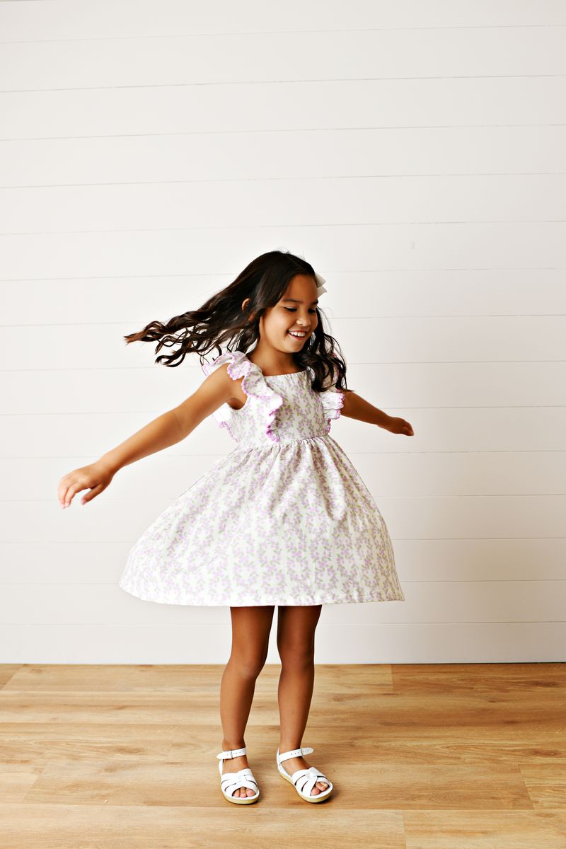 Swoon Purple Floral Pinafore Dress - Persnickety Shop