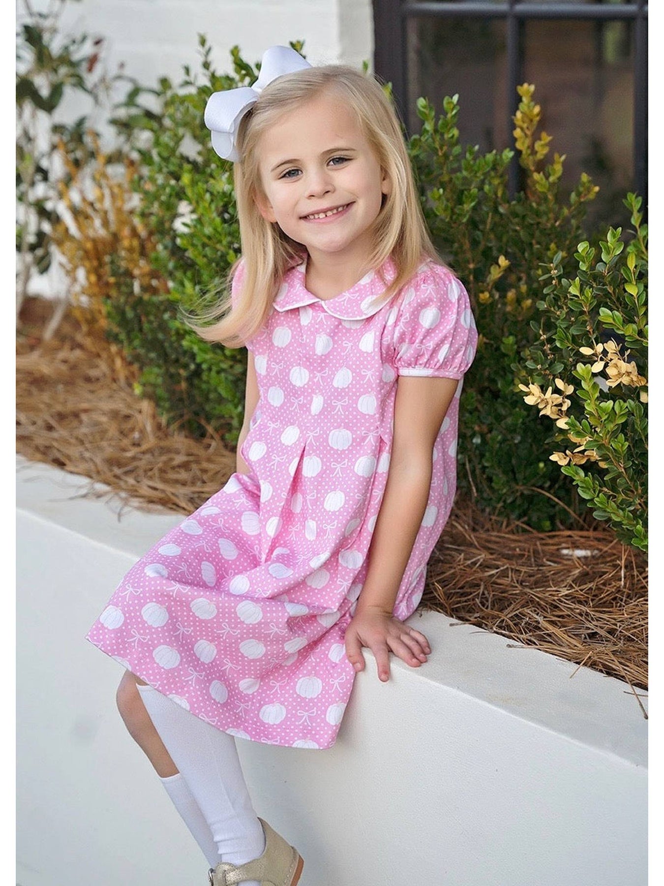 James & Lottie PENNY PLEAT DRESS - PINK PUMPKINS - Persnickety Shop