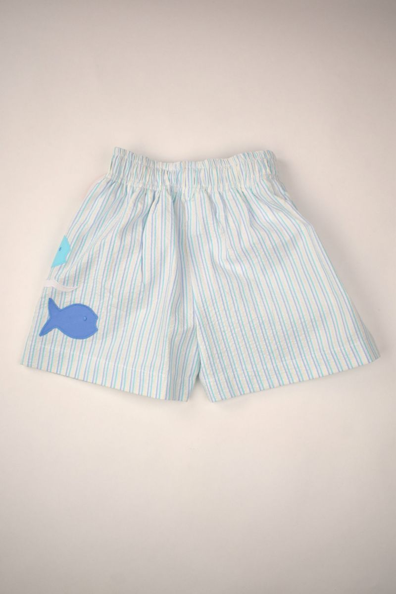 Seersucker Fish Appliqué Swim Collection – Boys & Girls by Funtasia Too! - Persnickety Shop