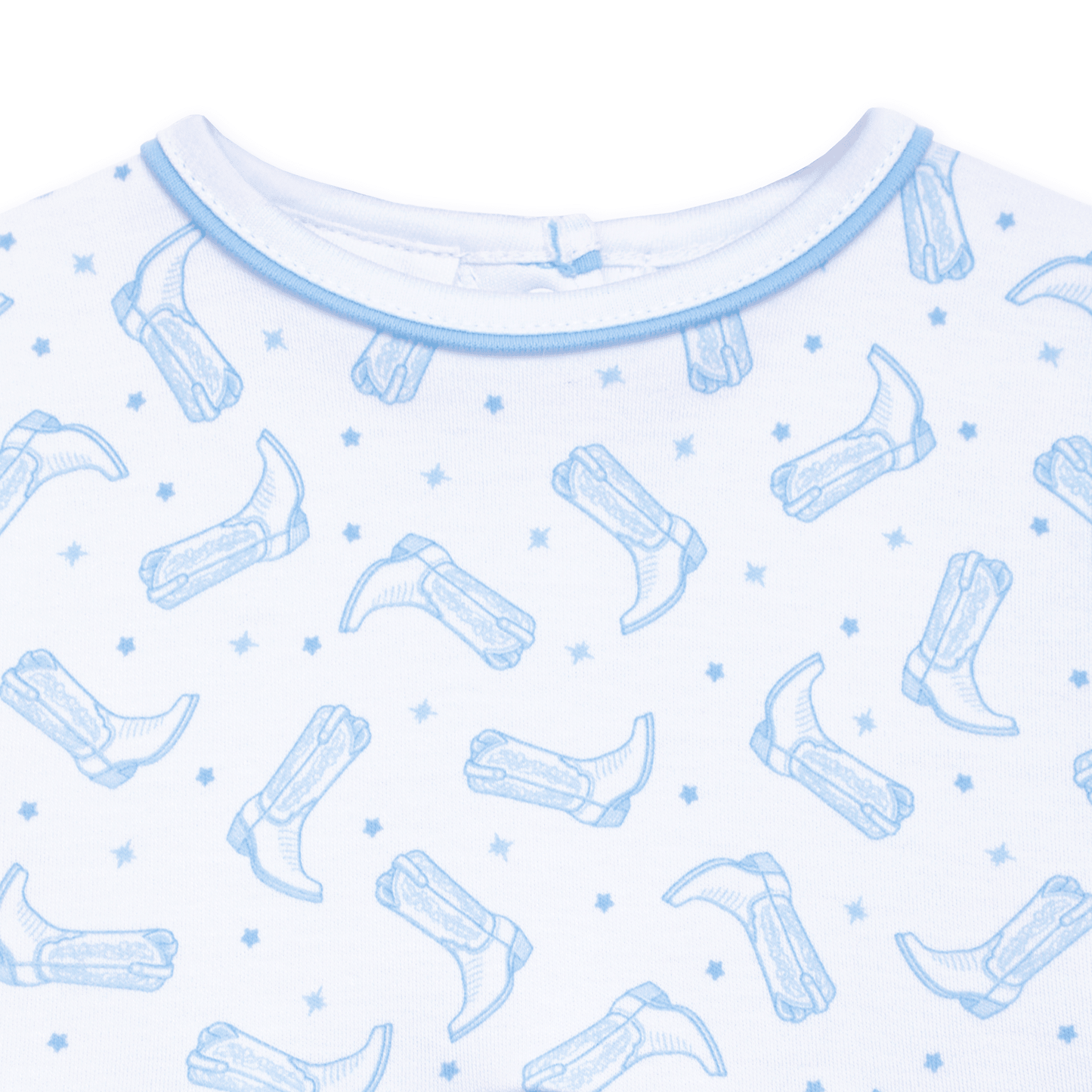 MAGNOLIA BABY Darling Cowboy Boots Print Bubble - Light Blue