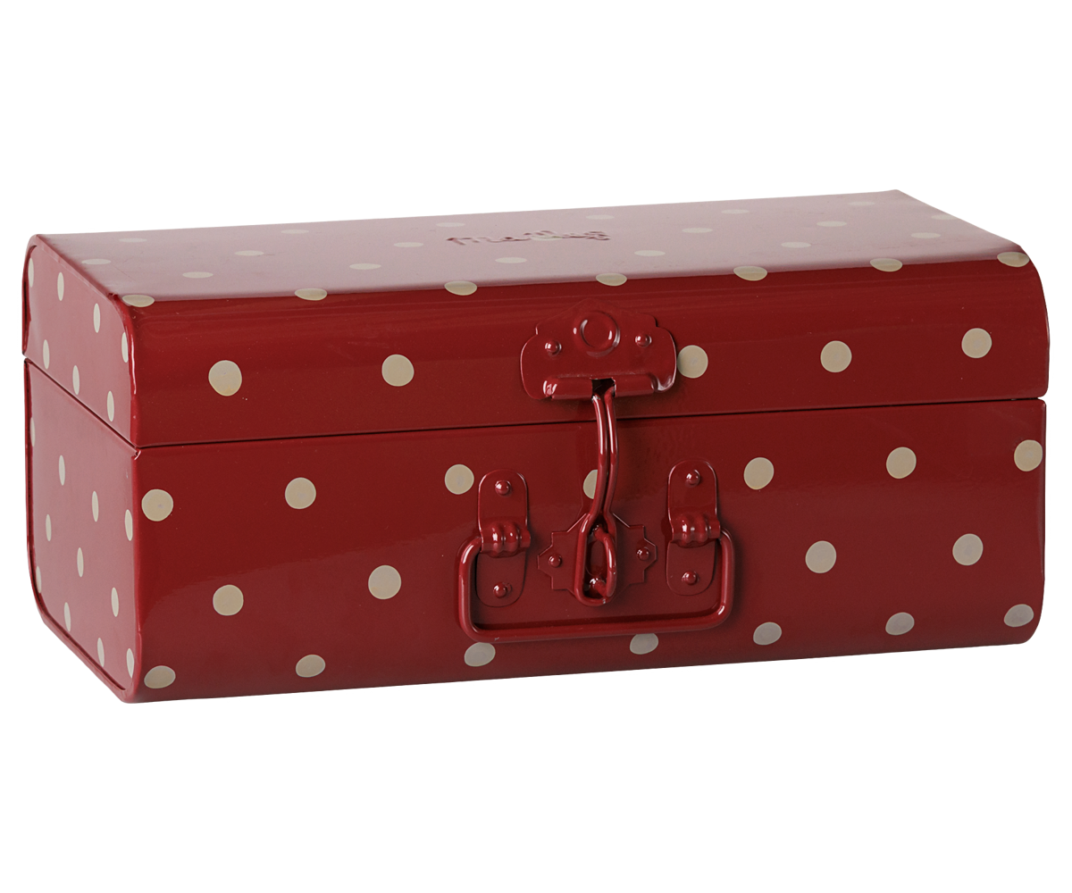 Maileg Storage suitcase, Small - Dark red w. tray