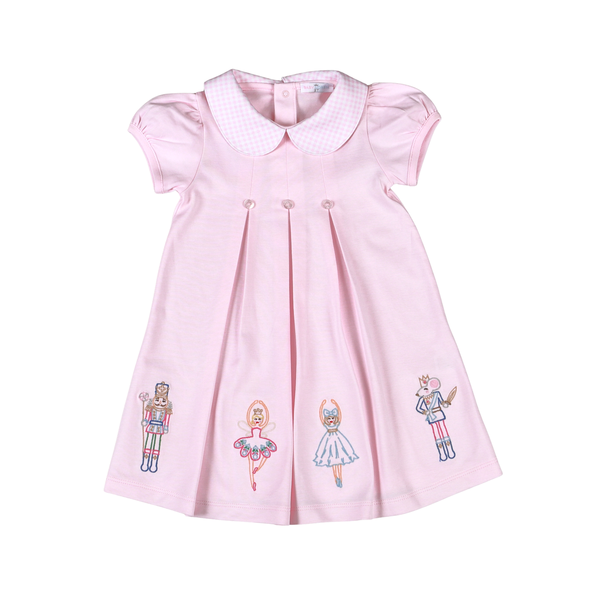 Baby Loren Pink Nutcracker Pima scalop collar Dress