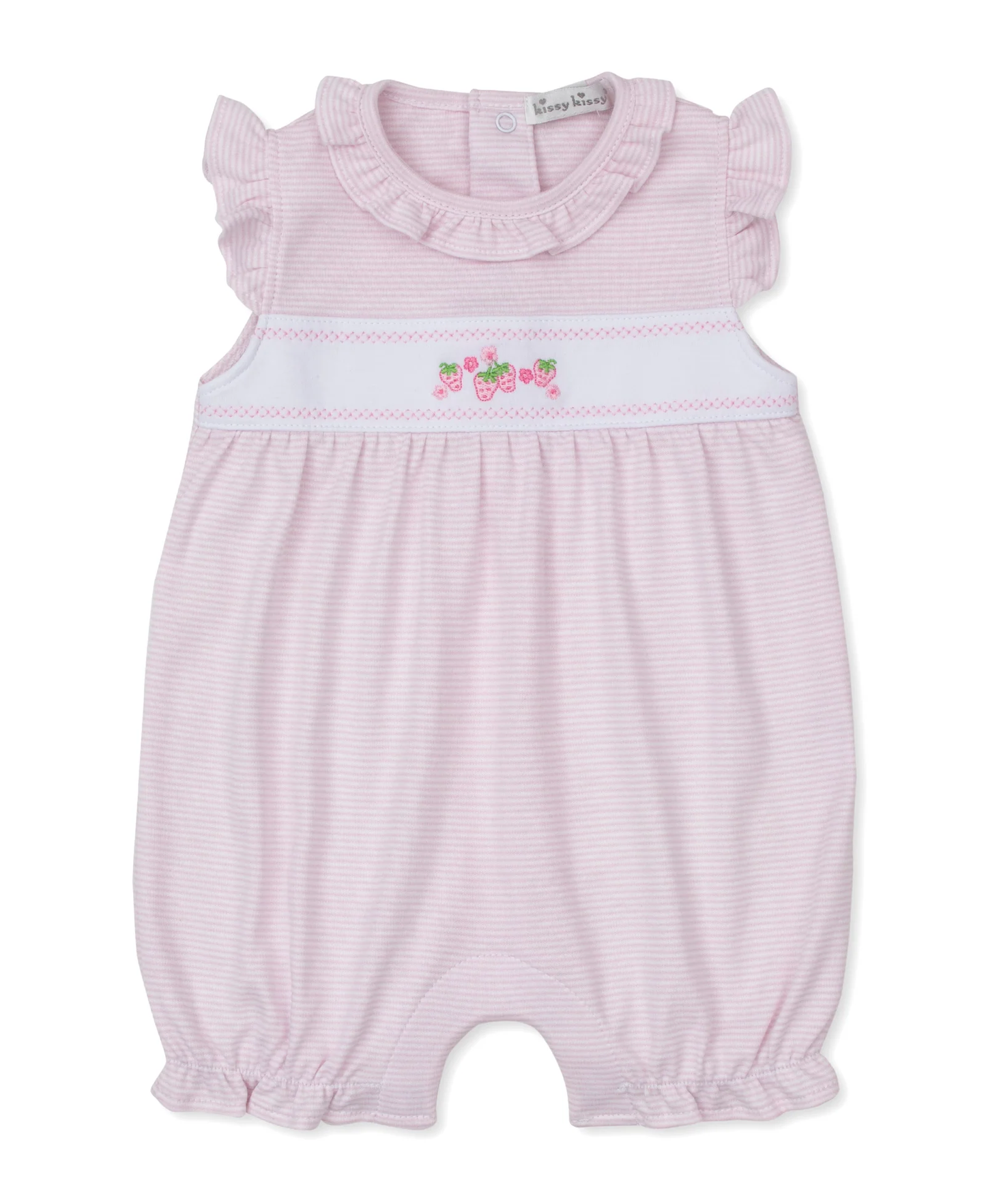 Kissy Kissy Classic Treasures SP26 Pink Stripe Short Playsuit - Persnickety Shop