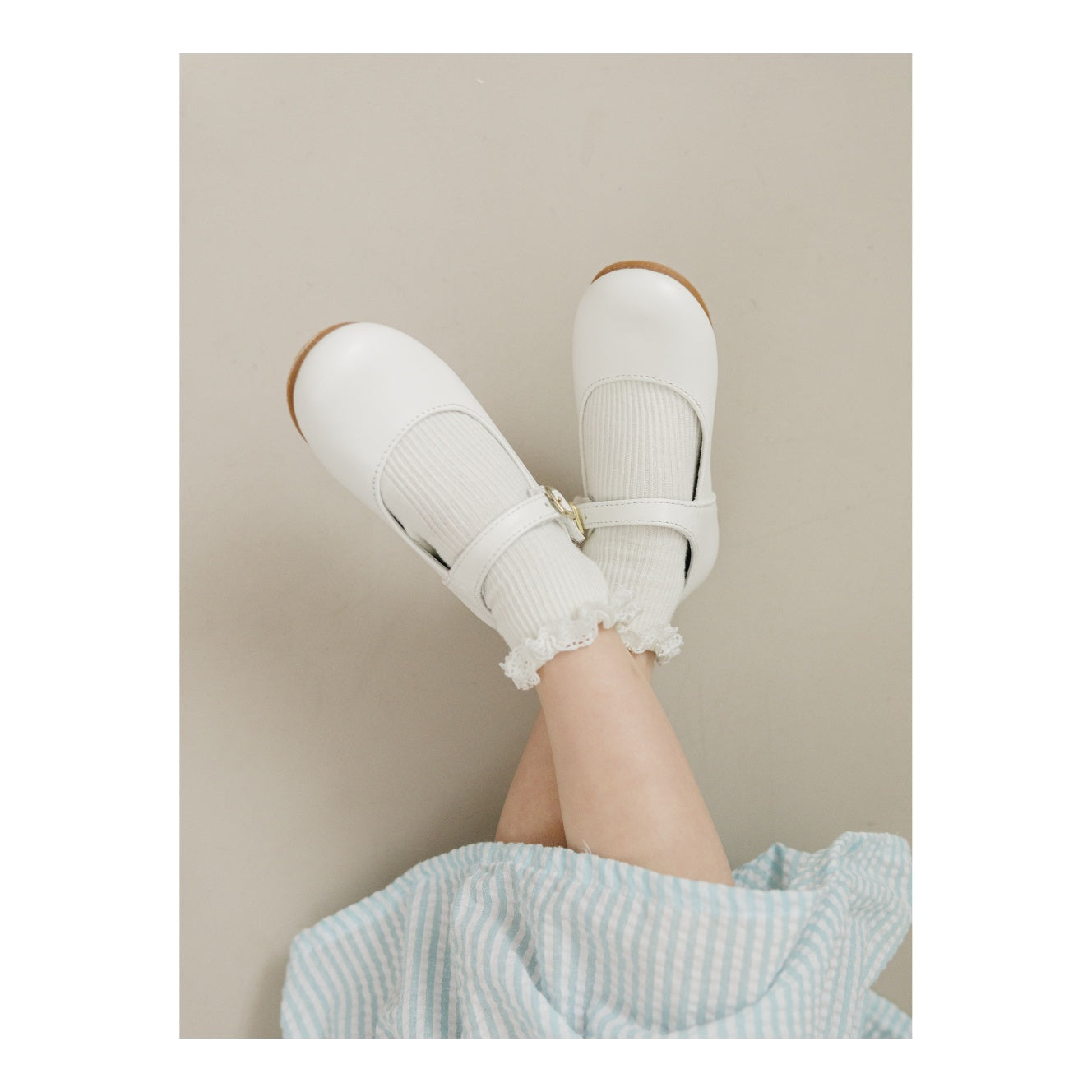 L'Amour Rebecca Dressy Flat Pearlized White - Persnickety Shop