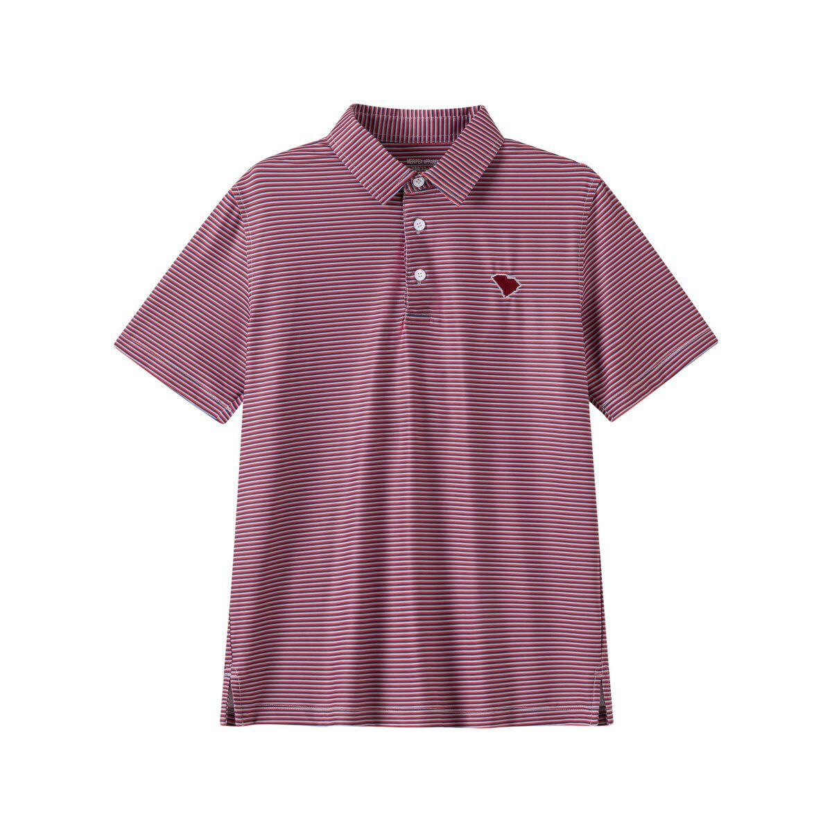 Meripex Gamecock Garnet Stripe Performance Polo Micro Garnet/Black/White SC Embroidery