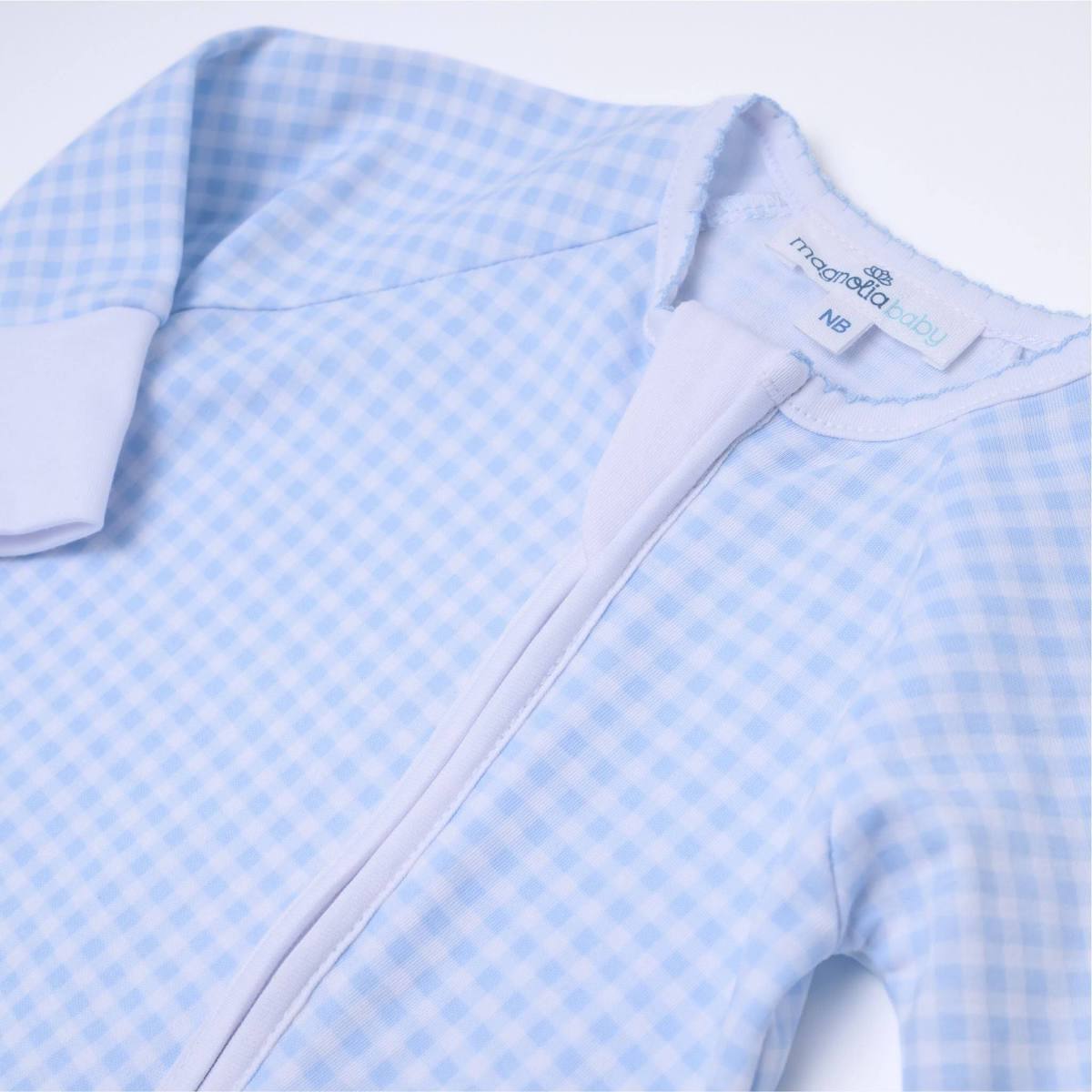 MAGNOLIA BABY Mini Checks Zip Playsuit - Blue - Persnickety Shop