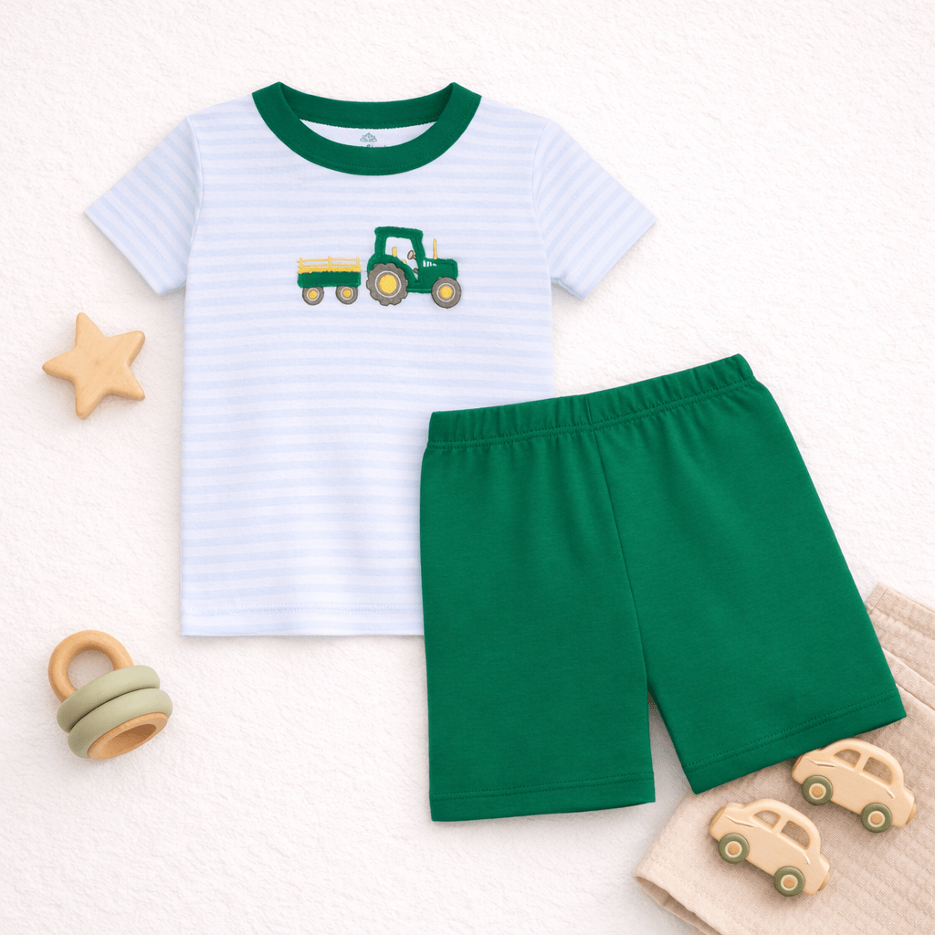 Magnloia Baby Little Farmer Applique Short Set - Persnickety Shop
