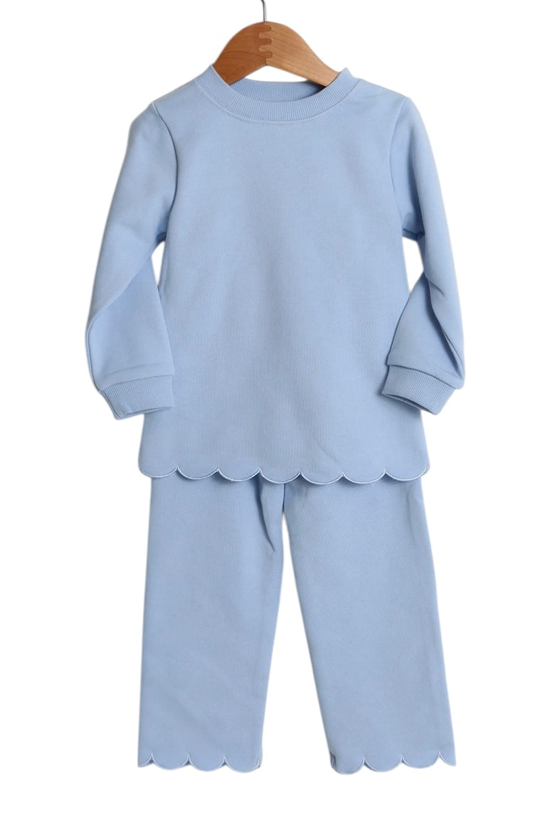 Millie Jay Girls Blue Scalloped Set