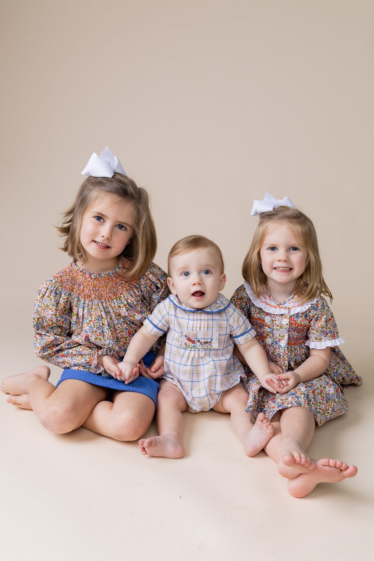 Percy and Tyne BEAU BLOOMER SET - POINTER PLAID TOP W/ BLUE WOOL