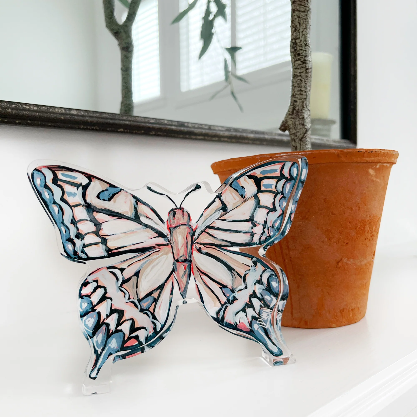 Lauren Dunn NEUTRAL BUTTERFLY ACRYLIC BLOCK - Persnickety Shop