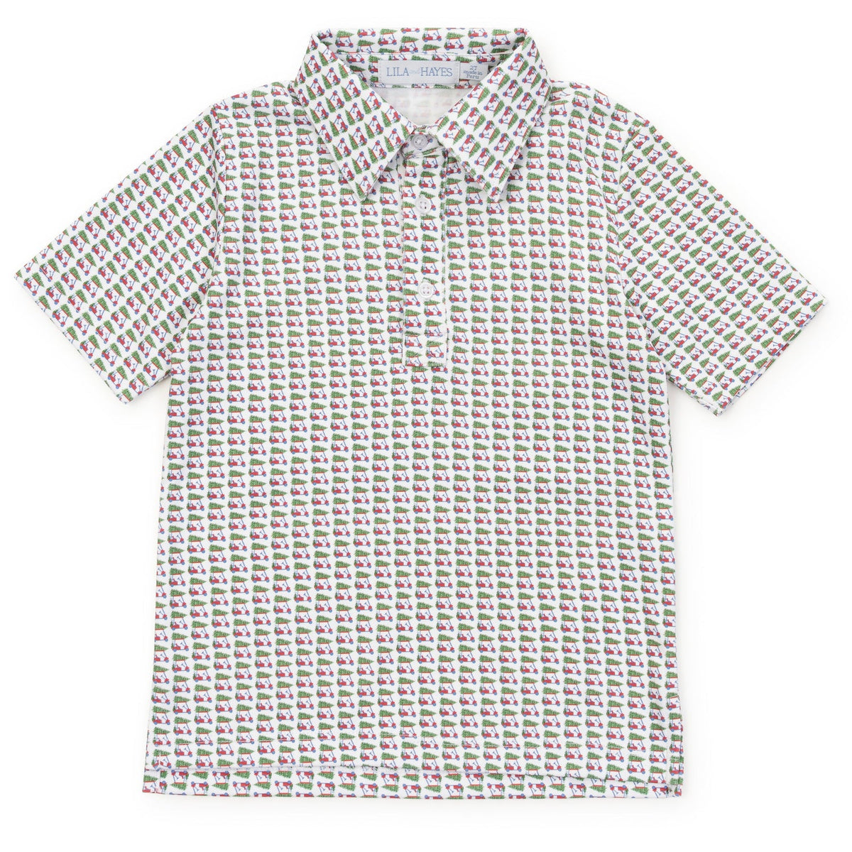 Lila and Hayes Griffin Boys' Polo - Christmas at the Club