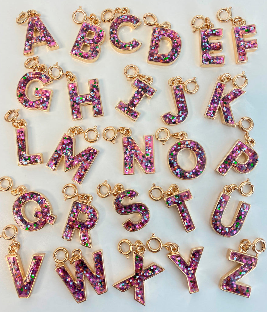 CHARM IT! Gold Pink Glitter Letter Z Charm - Persnickety Shop