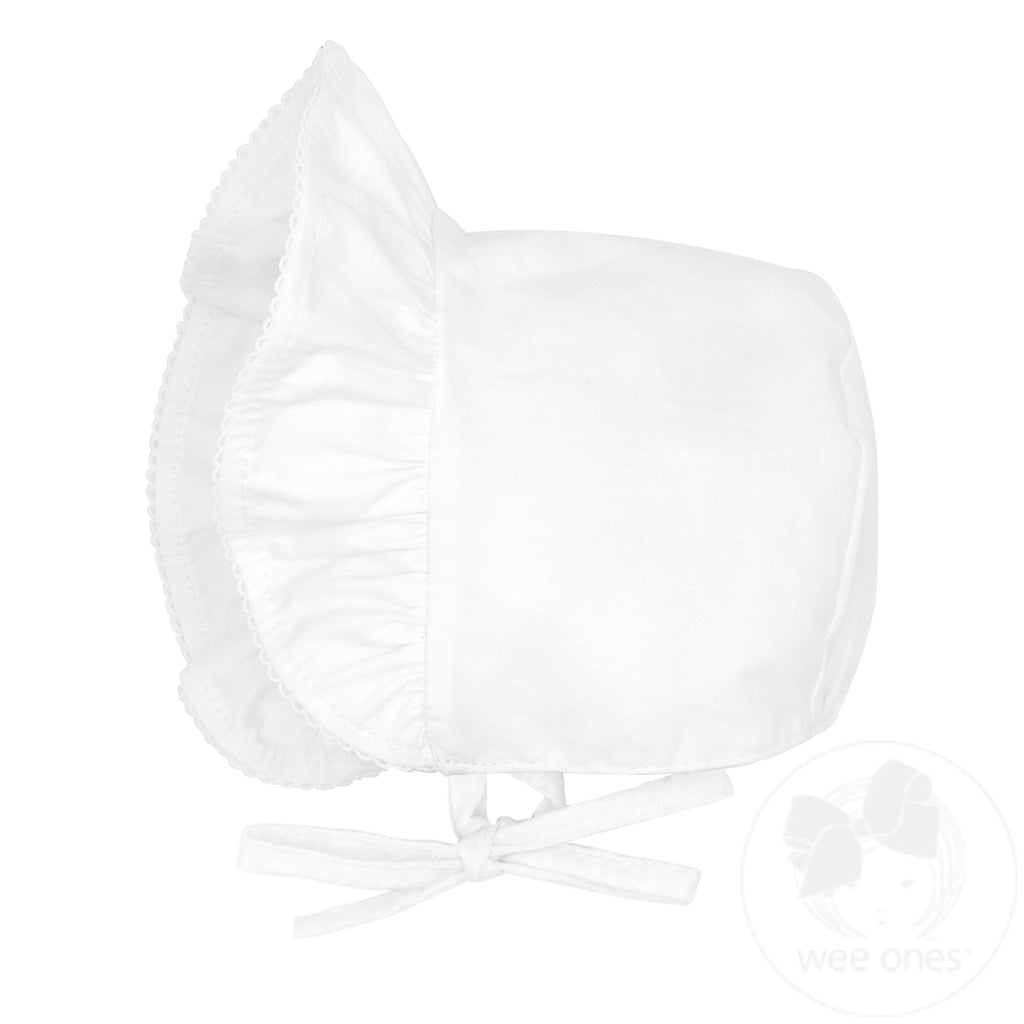 Ruffle Moonstitch Edge Baby Bonnet - Persnickety Shop
