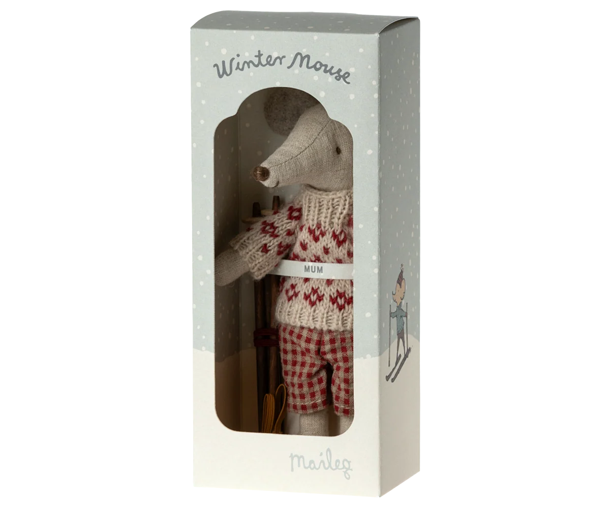 PREORDER Maileg NEW Winter mouse with ski set, Mum