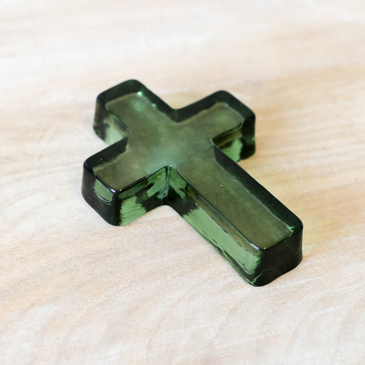 Royal Standard Cross Glass Decor in Green - Persnickety Shop