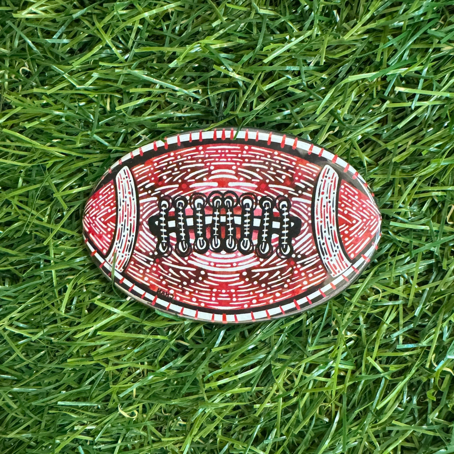 Chan Art USC Gamecock GARNET AND WHITE FOOTBALL BUTTON - Persnickety Shop